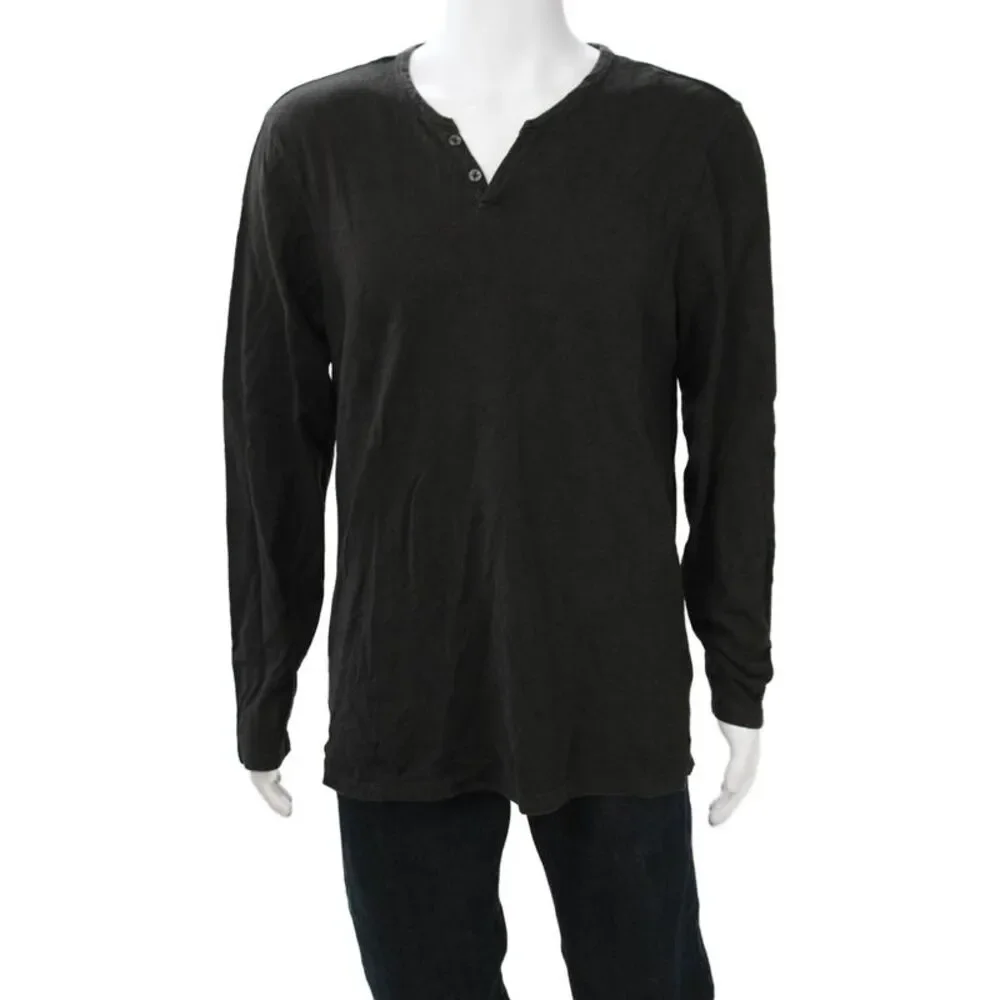 Joes Mens Black Hemp Long Sleeve T-Shirt Size L